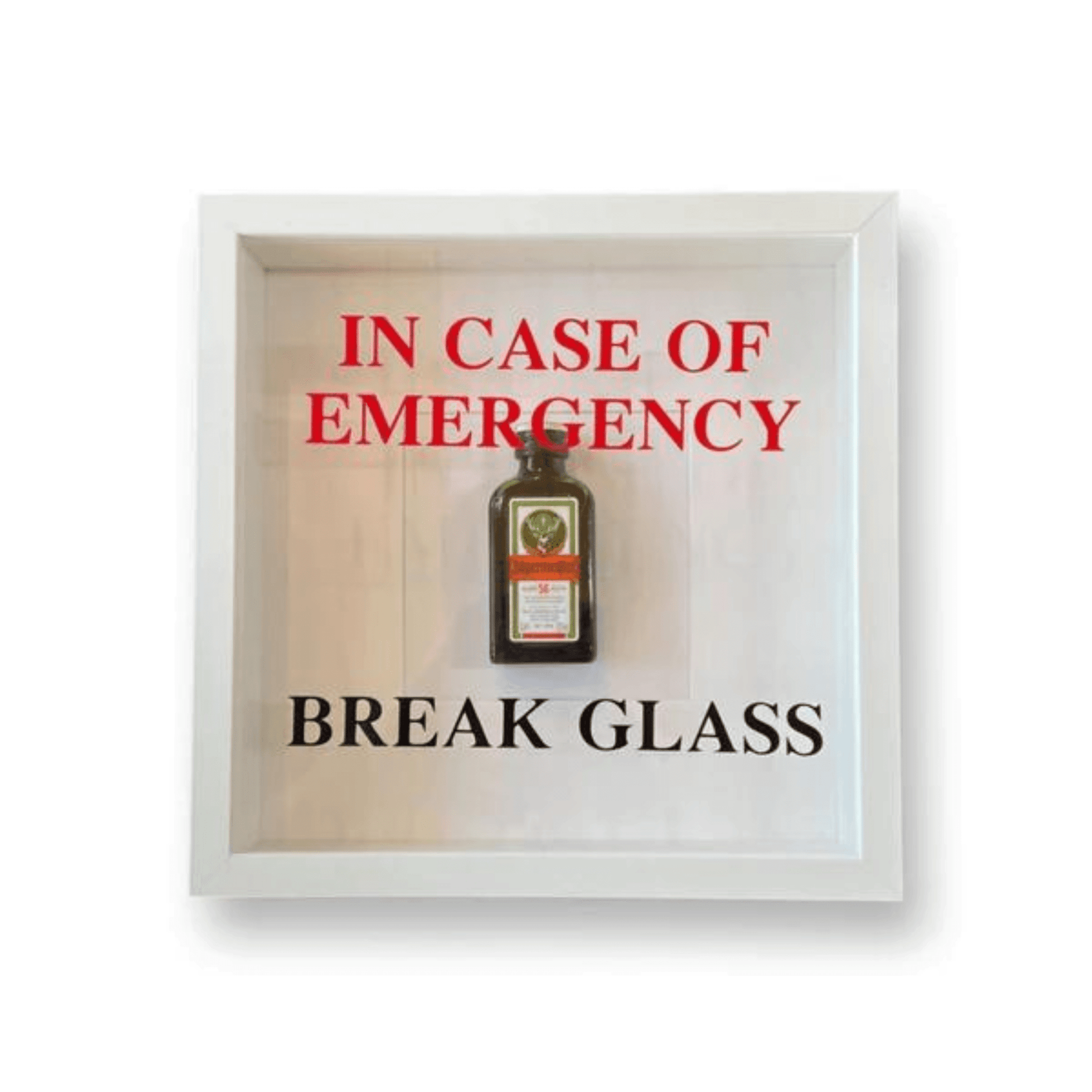 Wandbild/Bild „In Emergency - Break Glass - Jägermeister Spaß im Rahmen - FestivalStuff