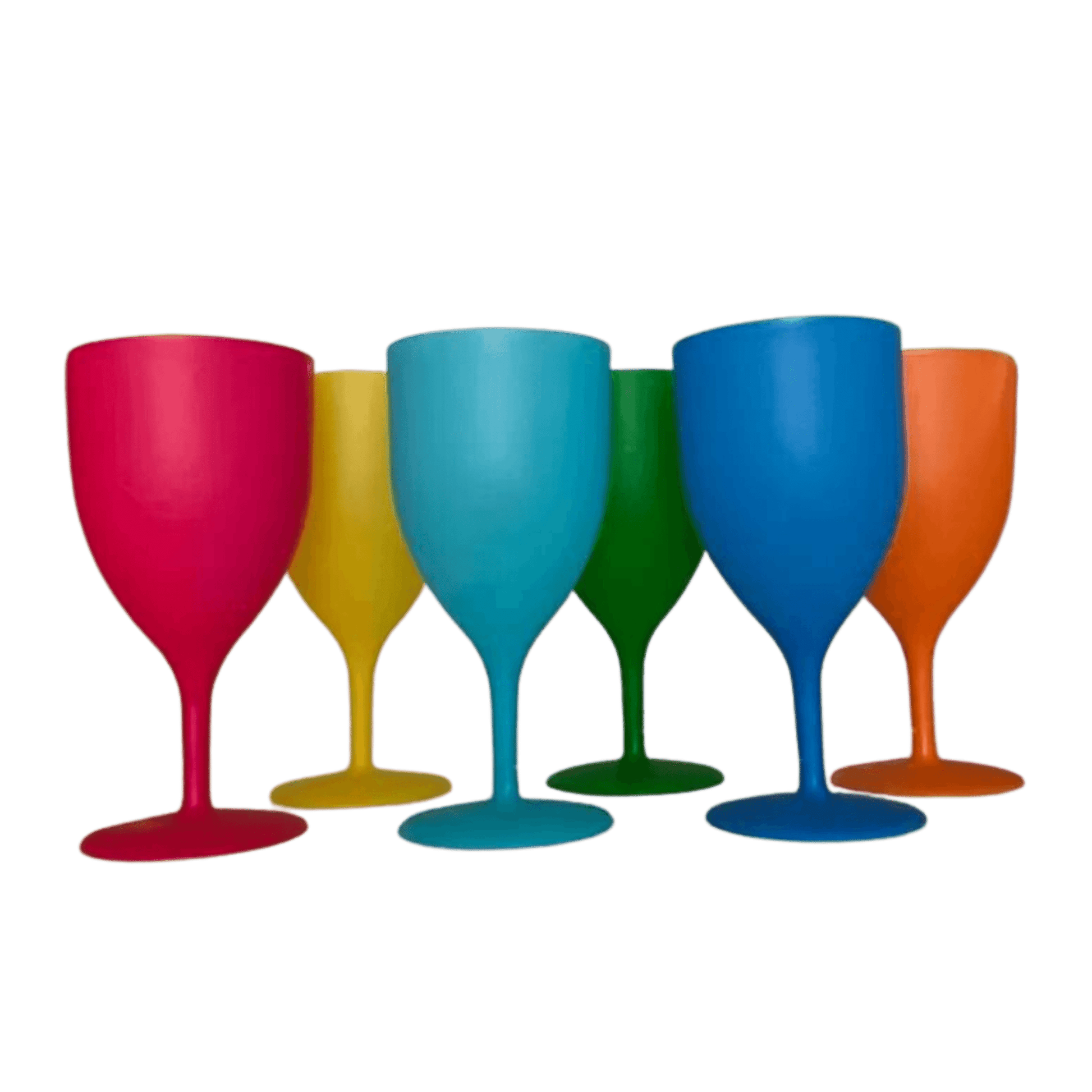 Weingläser Plastik Set 6 Stück bunt - FestivalStuff