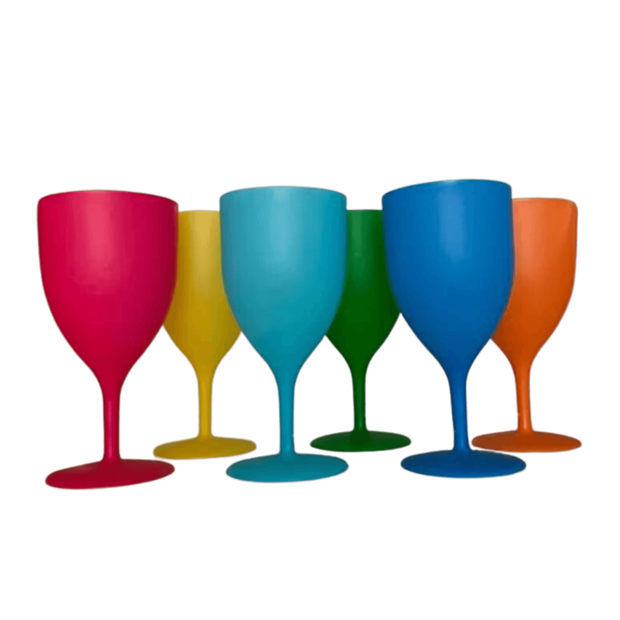 Weingläser Plastik Set 6 Stück bunt - FestivalStuff