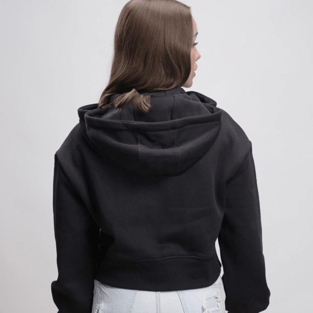 Wir lieben - Oversized Crop Hoodie Jacke - FestivalStuff
