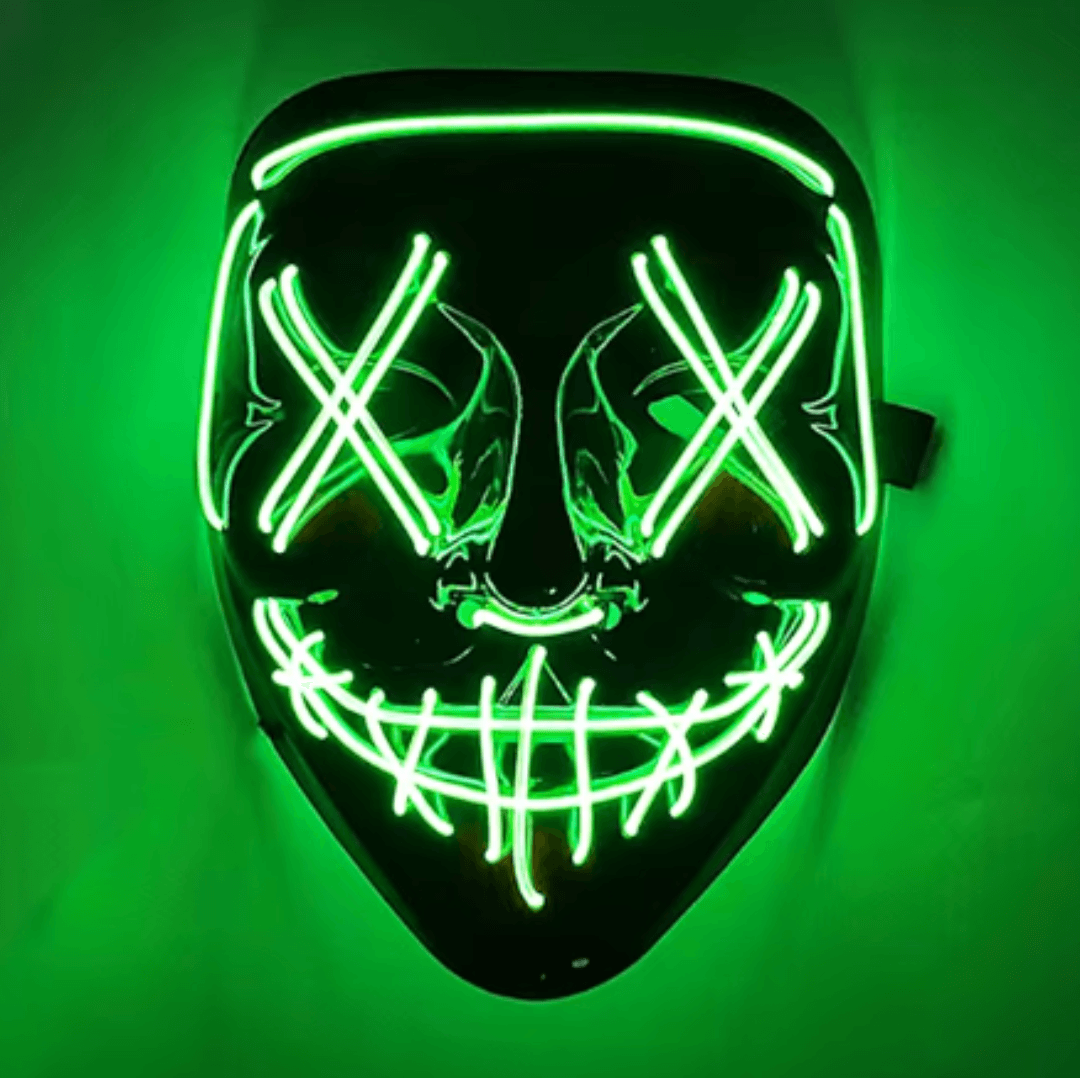 X leuchtende Maske Einfarbig - FestivalStuff