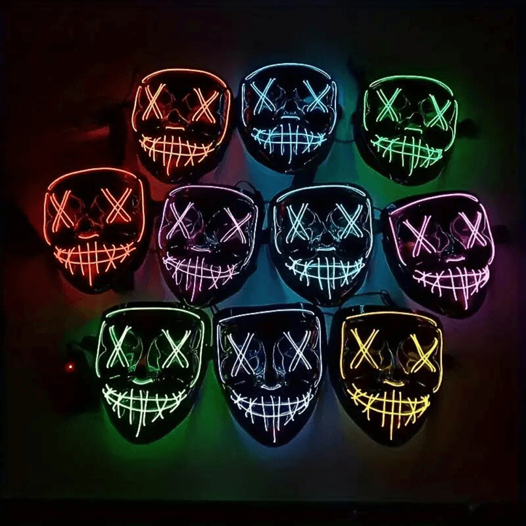 X leuchtende Maske Einfarbig - FestivalStuff