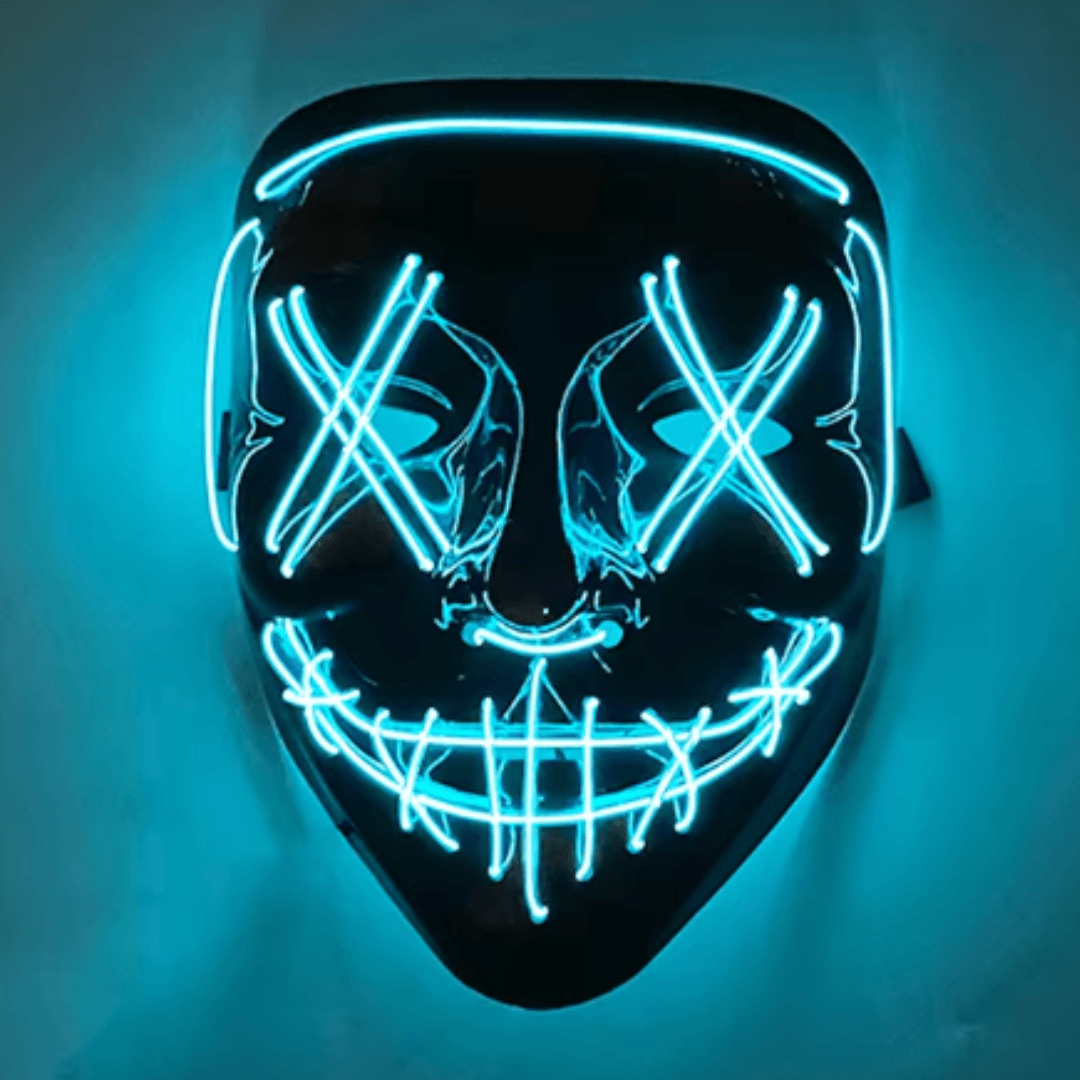 X leuchtende Maske Einfarbig - FestivalStuff