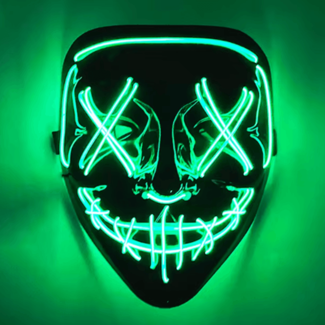 X leuchtende Maske Einfarbig - FestivalStuff