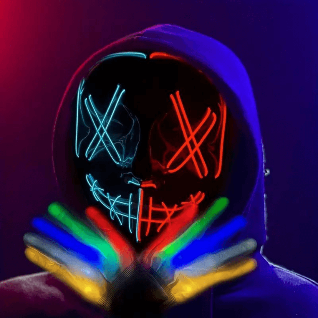 X leuchtende Maske Mehrfarbig - FestivalStuff