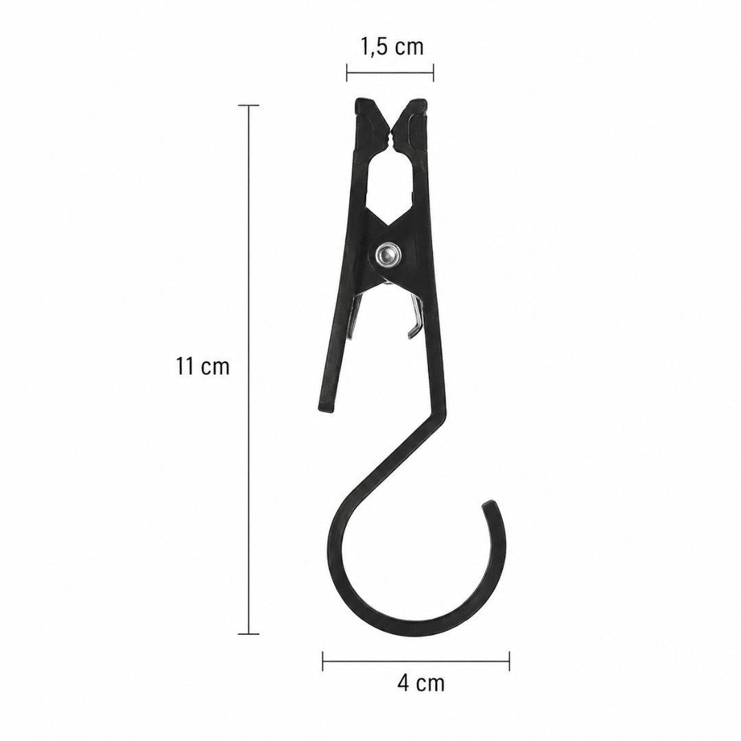 Zeltclip Haken Schwarz 11 cm - FestivalStuff