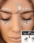 Tattoo Gesicht Aufkleber Golden Glitter - FestivalStuff