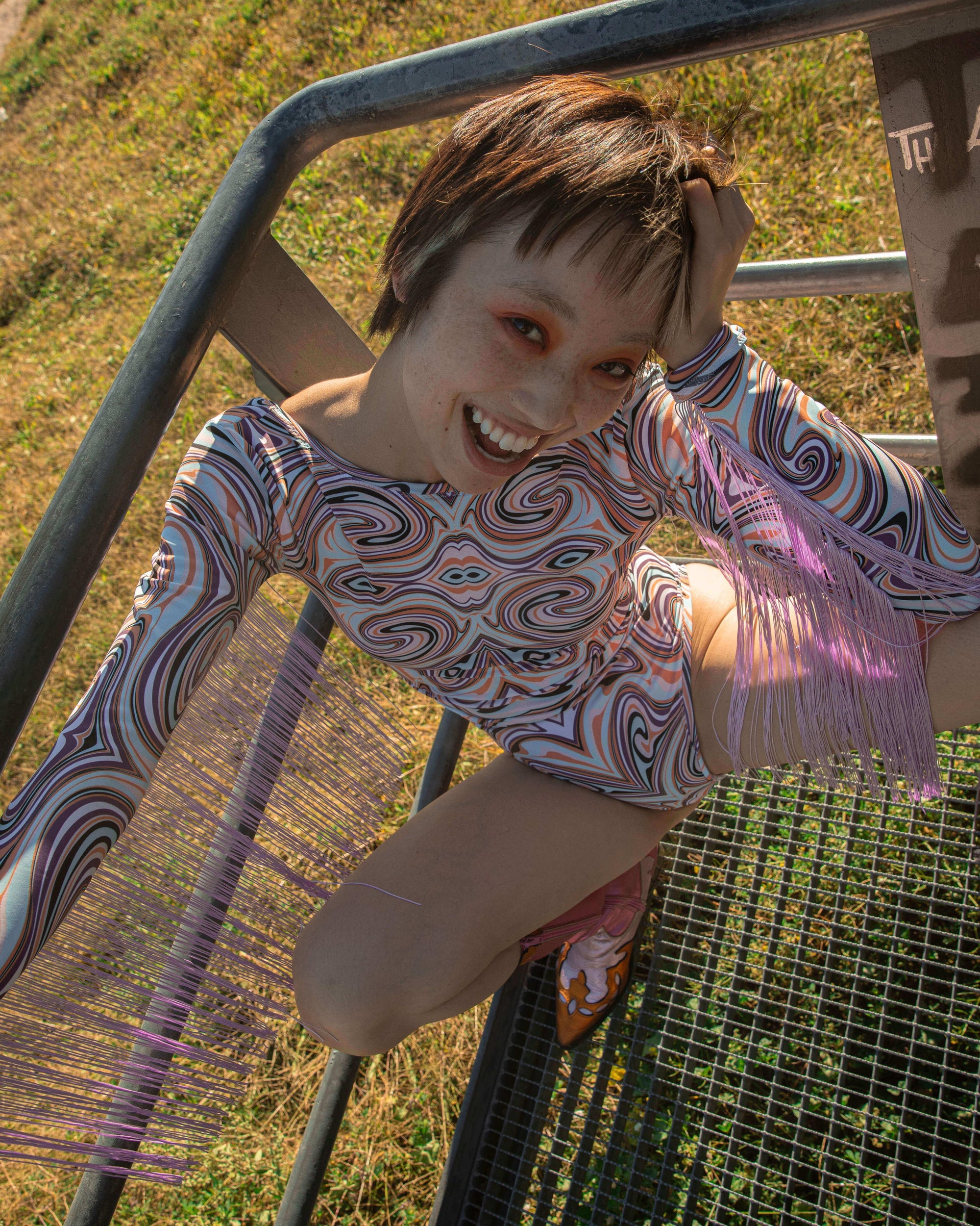 Bodysuit Fringes &quot;I AM A BUTTERFLY&quot; Lettau Art Fashion - FestivalStuff