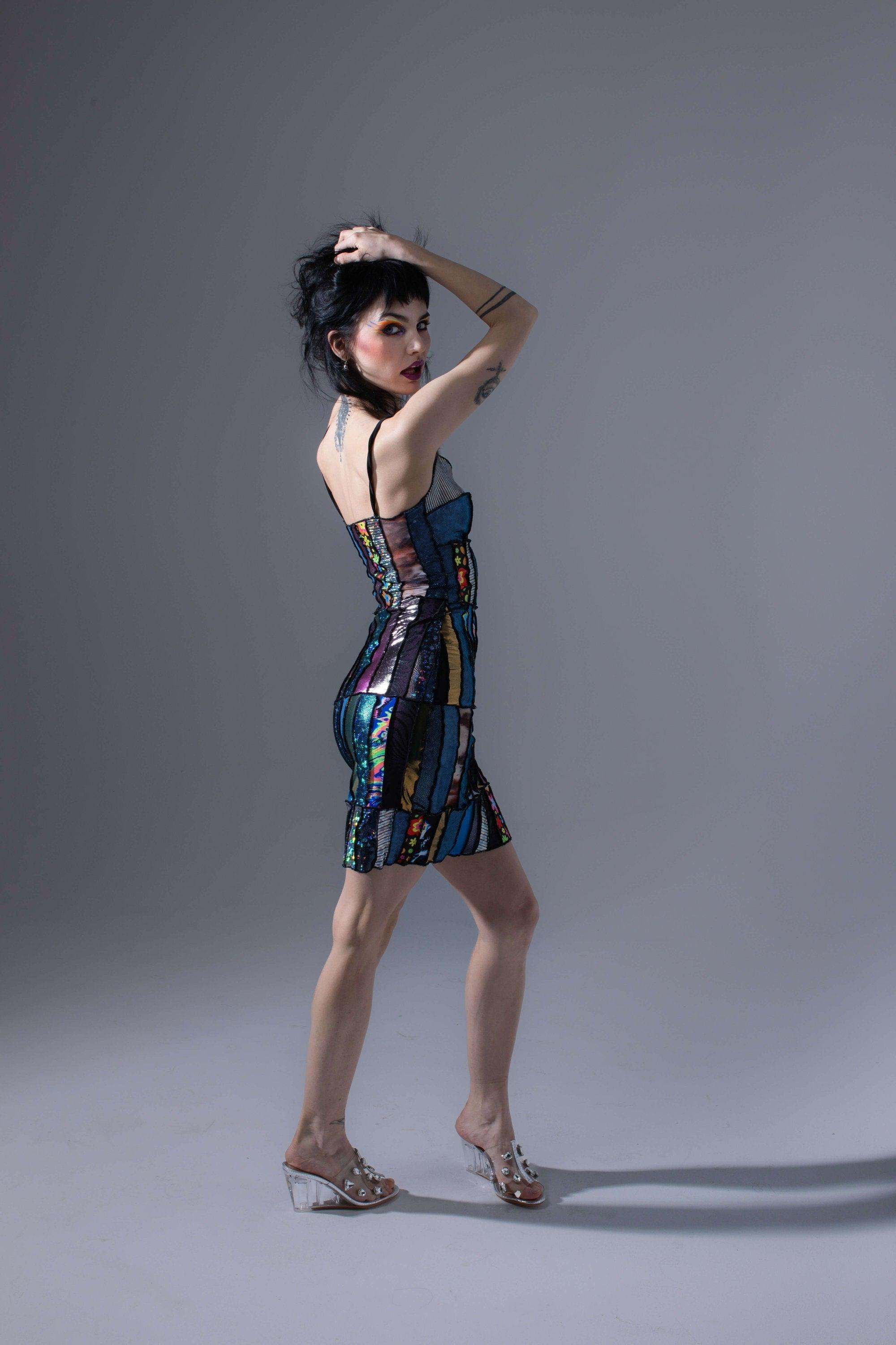 ZERO WASTE Patchwork Mini Dress - FestivalStuff