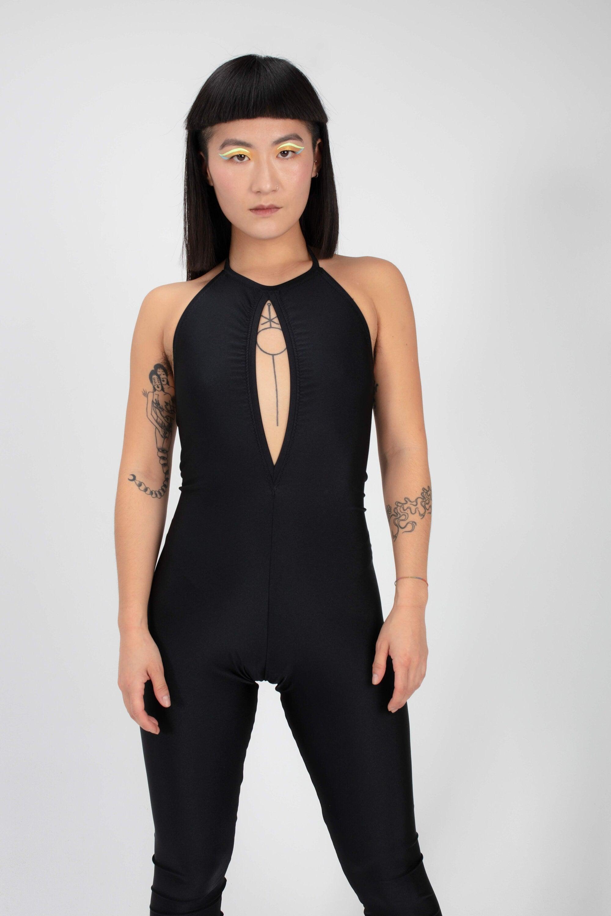 Neckholder Catsuit Keyhole "KAYLA" Lettau Art Fashion - FestivalStuff