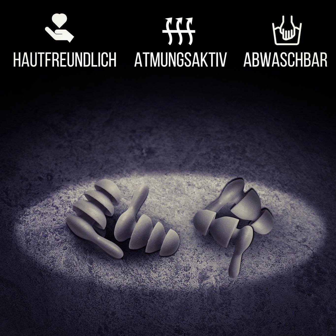 Ohrenstöpsel - Set "Jute Nacht" | Ohrstöpsel zum Schlafen | 2 Paar | S+ M / L | 2 Aluminium Transport Behälter - FestivalStuff